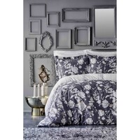 Постельное белье Karaca Home сатин - Elvira antrasit 2019-1 антрацит king size