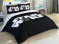 Двуспальный евро комплект TAC Star Wars Glow Ранфорс / простынь на резинке+светится в темноте