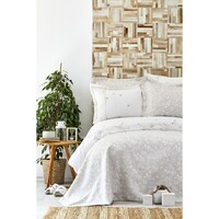 Набор постельное белье с покрывалом Karaca Home - Mariposa gold 2019-1 золотой евро