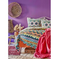 Набор постельное белье с покрывалом Karaca Home - Mishka fusya 2020-1 фуксия евро