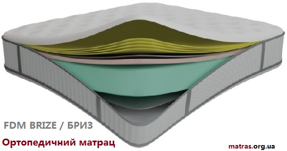 Матрац FDM BRIZE &mdash; безпружинна ортопедична модель з піни HR, Aloe Vera та PU. Турецька якість, анатомічна підтримка, гіпоалергенний чохол. Висота 22 см, жорсткість 4/5, витримує до 140 кг. ◆ Купити ортопедичний матрац Бріз FDM зі складу в Києві можна на MATRAS.ORG.UA з доставкою по Україні ✔️ Акції, гарантія, найкраща ціна! Комфорт, перевірений тисячами клієнтів.